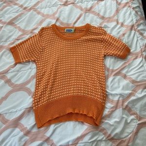 Vintage Orange Sweater Short Sleeve